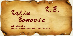 Kalin Bonović vizit kartica